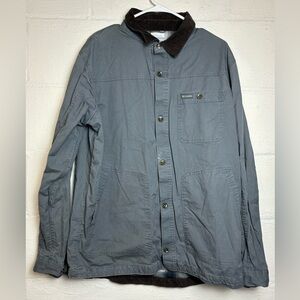 Columbia Men’s Pale Blue Plaid Fleeced Inside Lined Casual Workwear Jacket Large